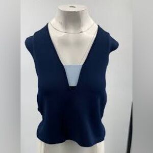 Derek Lam 10 Crosby blue color block v-neck vest